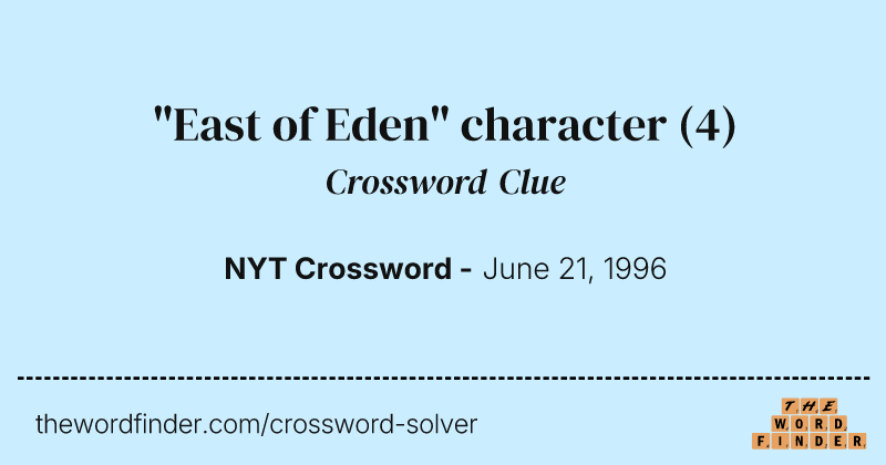 "East of Eden" character crossword clue image
