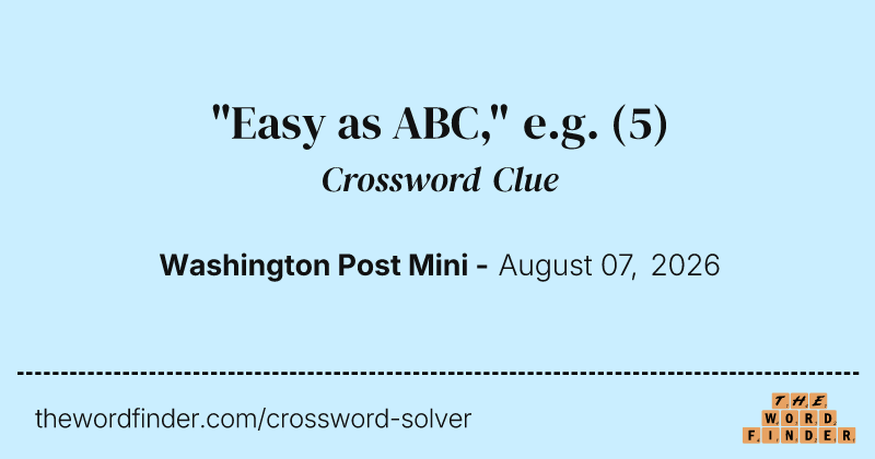 "Easy as ABC," e.g. crossword clue image
