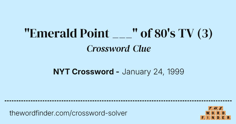 "Emerald Point ___" of 80's TV crossword clue image