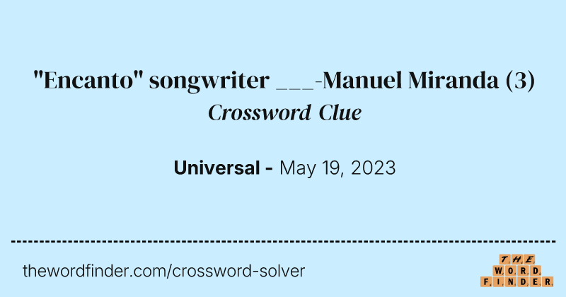 "Encanto" songwriter ___-Manuel Miranda crossword clue image