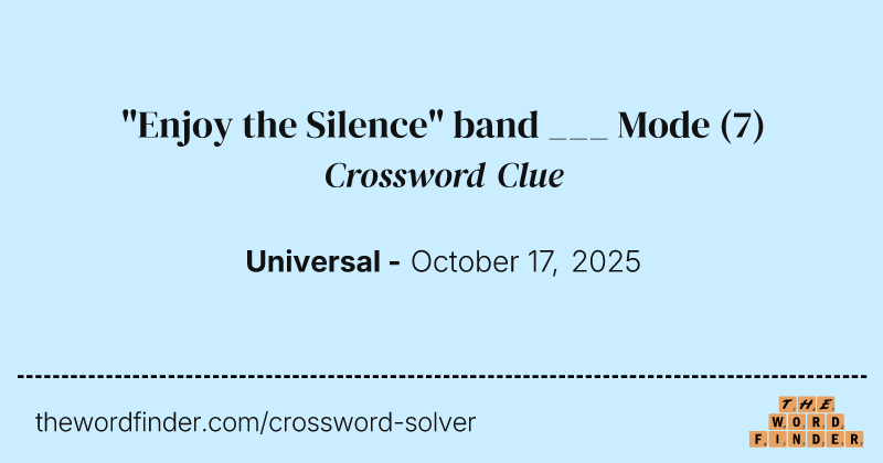 "Enjoy the Silence" band ___ Mode crossword clue image