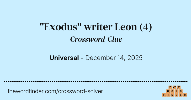 "Exodus" writer Leon crossword clue image