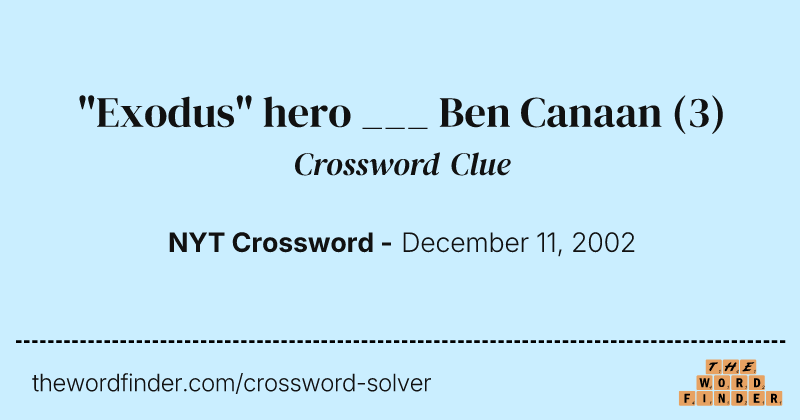 "Exodus" hero ___ Ben Canaan crossword clue image