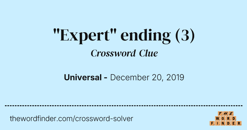 "Expert" ending crossword clue image