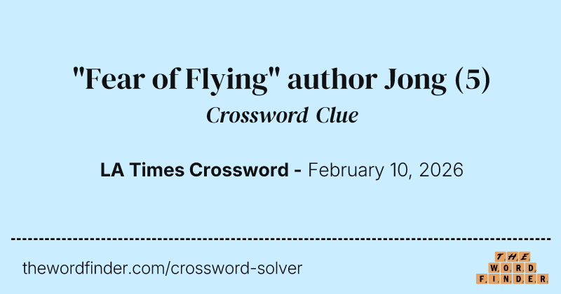 "Fear of Flying" author Jong crossword clue image