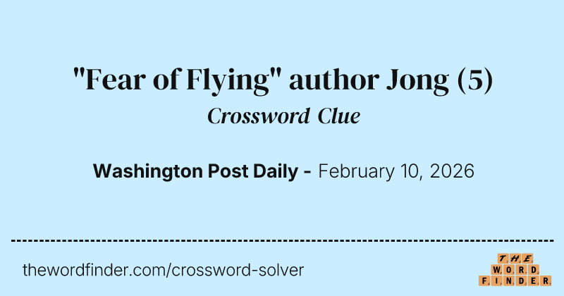 "Fear of Flying" author Jong crossword clue image