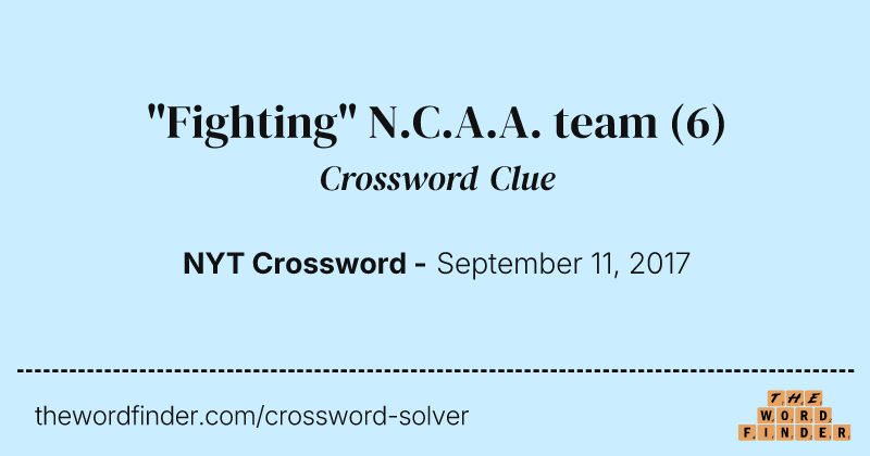"Fighting" N.C.A.A. team crossword clue image