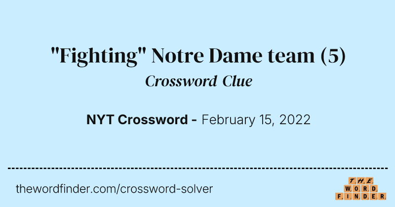 "Fighting" Notre Dame team crossword clue image