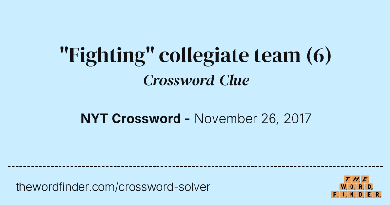 "Fighting" collegiate team crossword clue image
