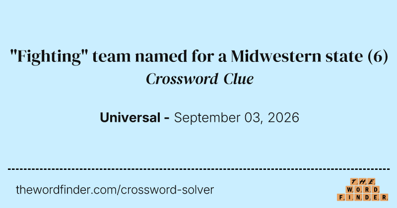 "Fighting" team named for a Midwestern state crossword clue image