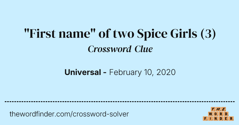"First name" of two Spice Girls crossword clue image