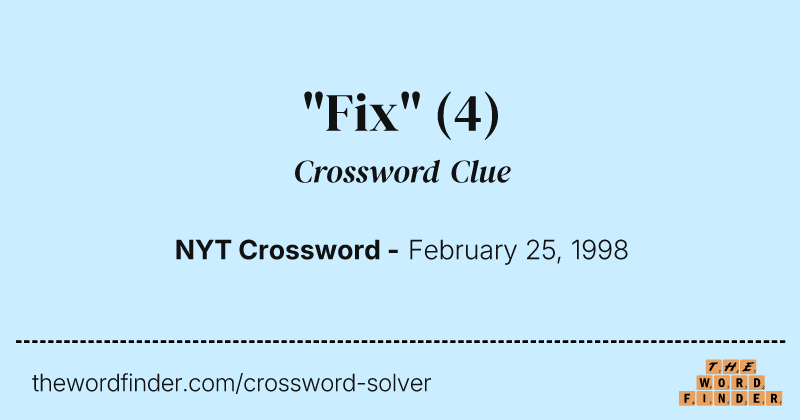 "Fix" crossword clue image