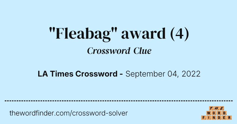 "Fleabag" award crossword clue image