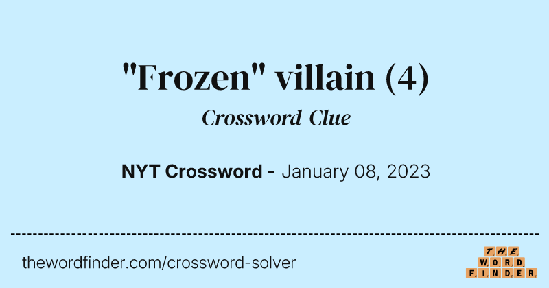 "Frozen" villain crossword clue image