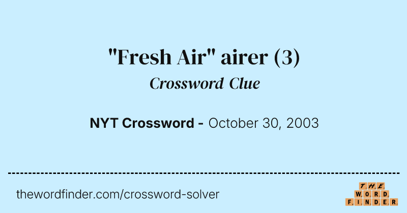 "Fresh Air" airer crossword clue image