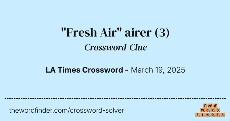 "Fresh Air" airer crossword clue image