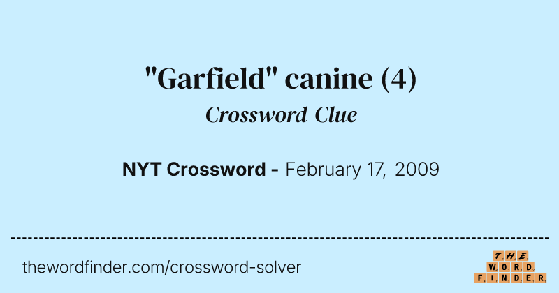 "Garfield" canine crossword clue image