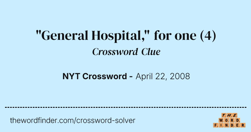 "General Hospital," for one crossword clue image