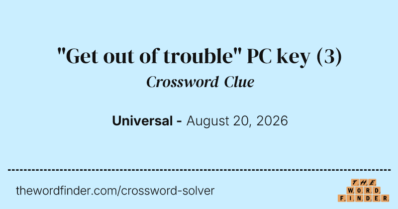 "Get out of trouble" PC key crossword clue image