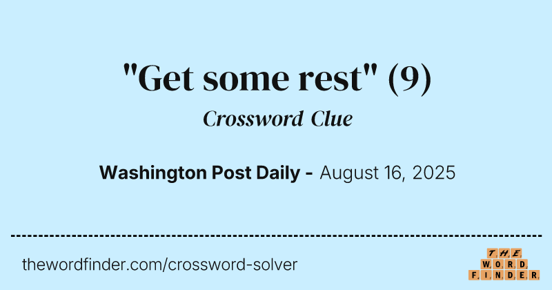 "Get some rest" crossword clue image