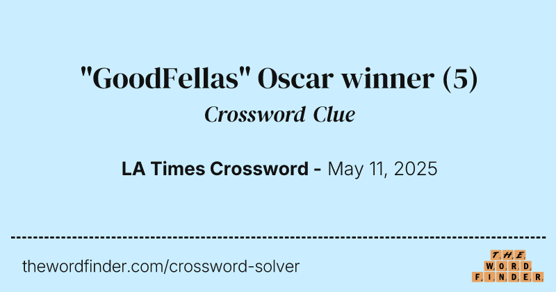 "GoodFellas" Oscar winner crossword clue image
