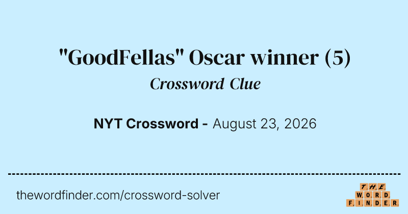 "GoodFellas" Oscar winner crossword clue image