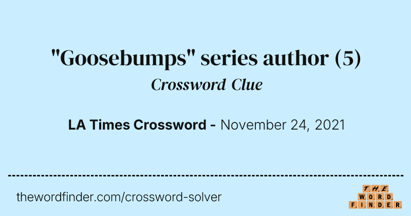 "Goosebumps" series author crossword clue image