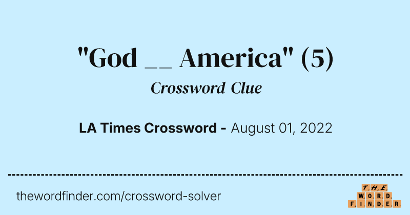 "God __ America" crossword clue image