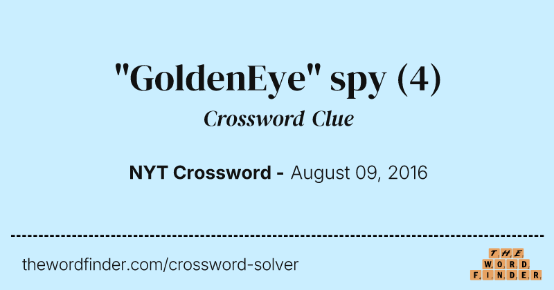 "GoldenEye" spy crossword clue image