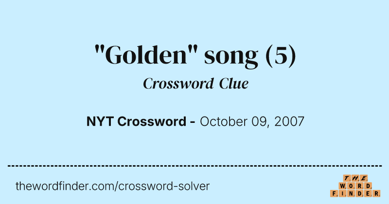 "Golden" song crossword clue image