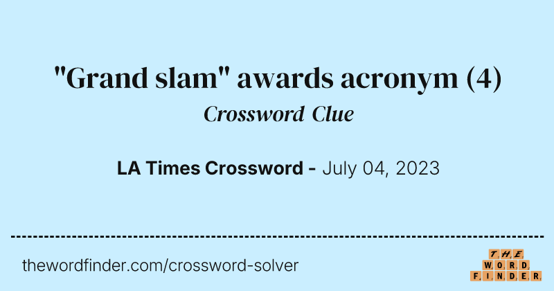"Grand slam" awards acronym crossword clue image
