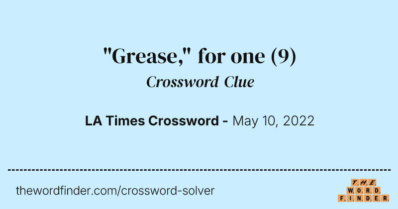 "Grease," for one crossword clue image