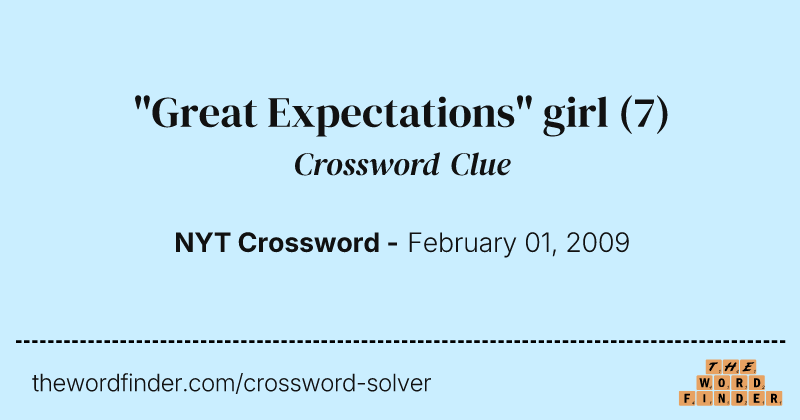 "Great Expectations" girl crossword clue image