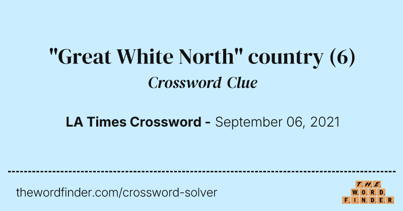 "Great White North" country crossword clue image