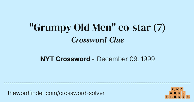 "Grumpy Old Men" co-star crossword clue image