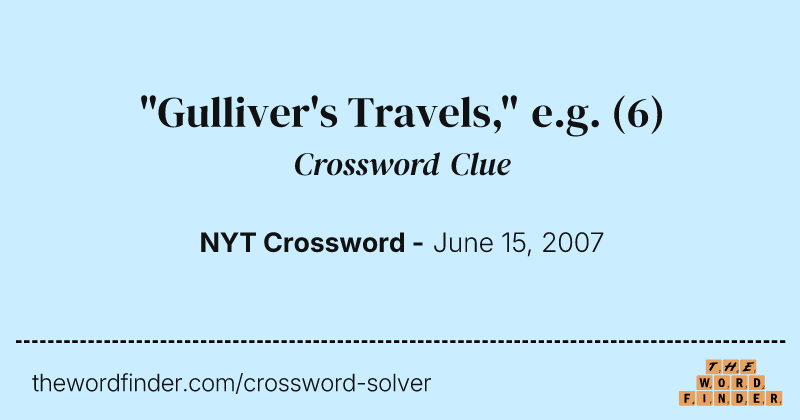 "Gulliver's Travels," e.g. crossword clue image