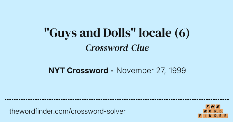 "Guys and Dolls" locale crossword clue image