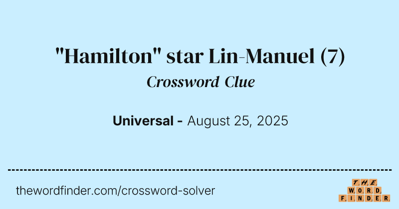 "Hamilton" star Lin-Manuel crossword clue image