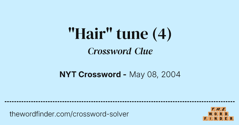 "Hair" tune crossword clue image