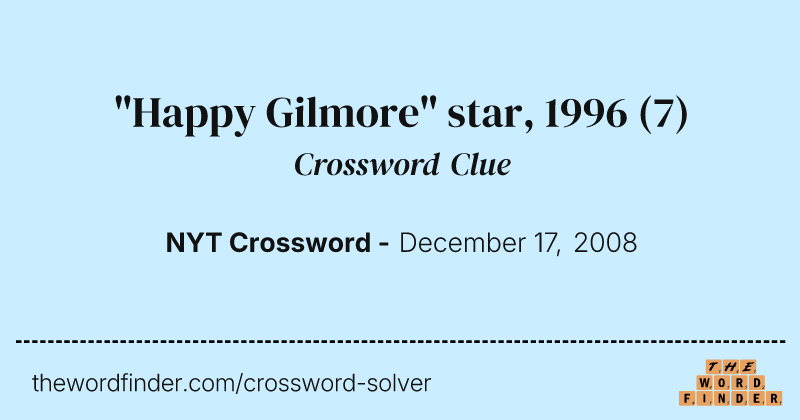 "Happy Gilmore" star, 1996 crossword clue image