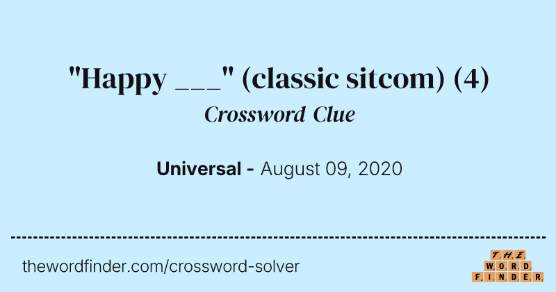 "Happy ___" (classic sitcom) crossword clue image