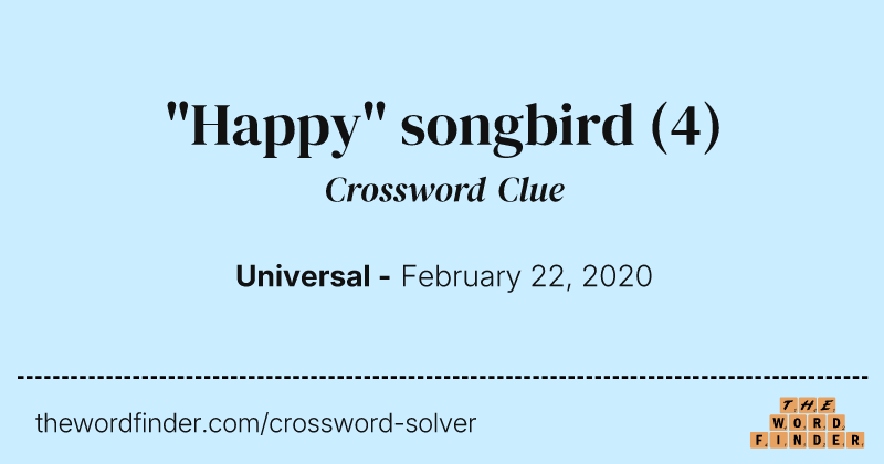 "Happy" songbird crossword clue image