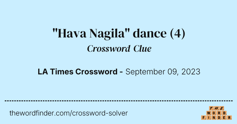 "Hava Nagila" dance crossword clue image