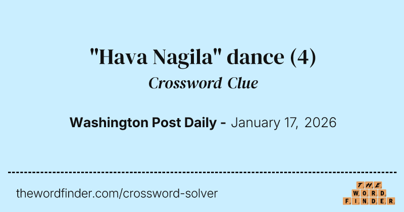 "Hava Nagila" dance crossword clue image