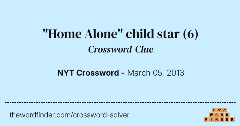 "Home Alone" child star crossword clue image