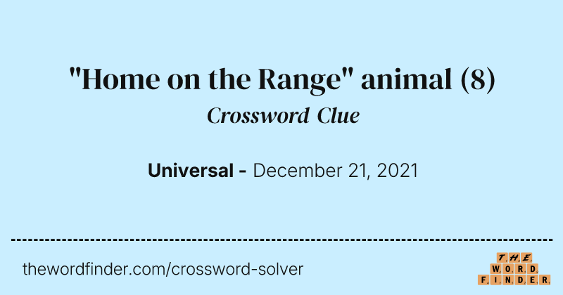 "Home on the Range" animal crossword clue image