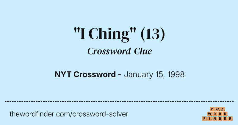 "I Ching" crossword clue image