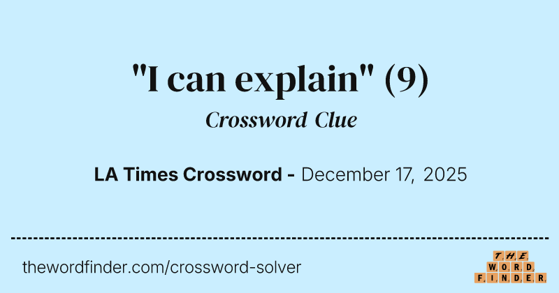 "I can explain" crossword clue image