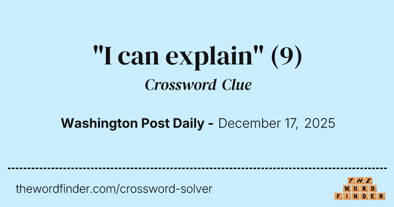 "I can explain" crossword clue image