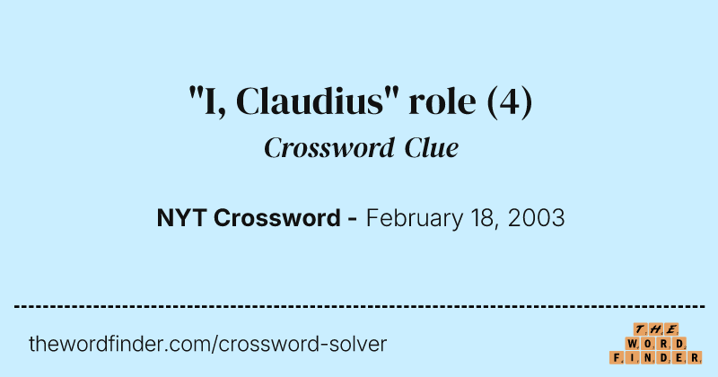 "I, Claudius" role crossword clue image